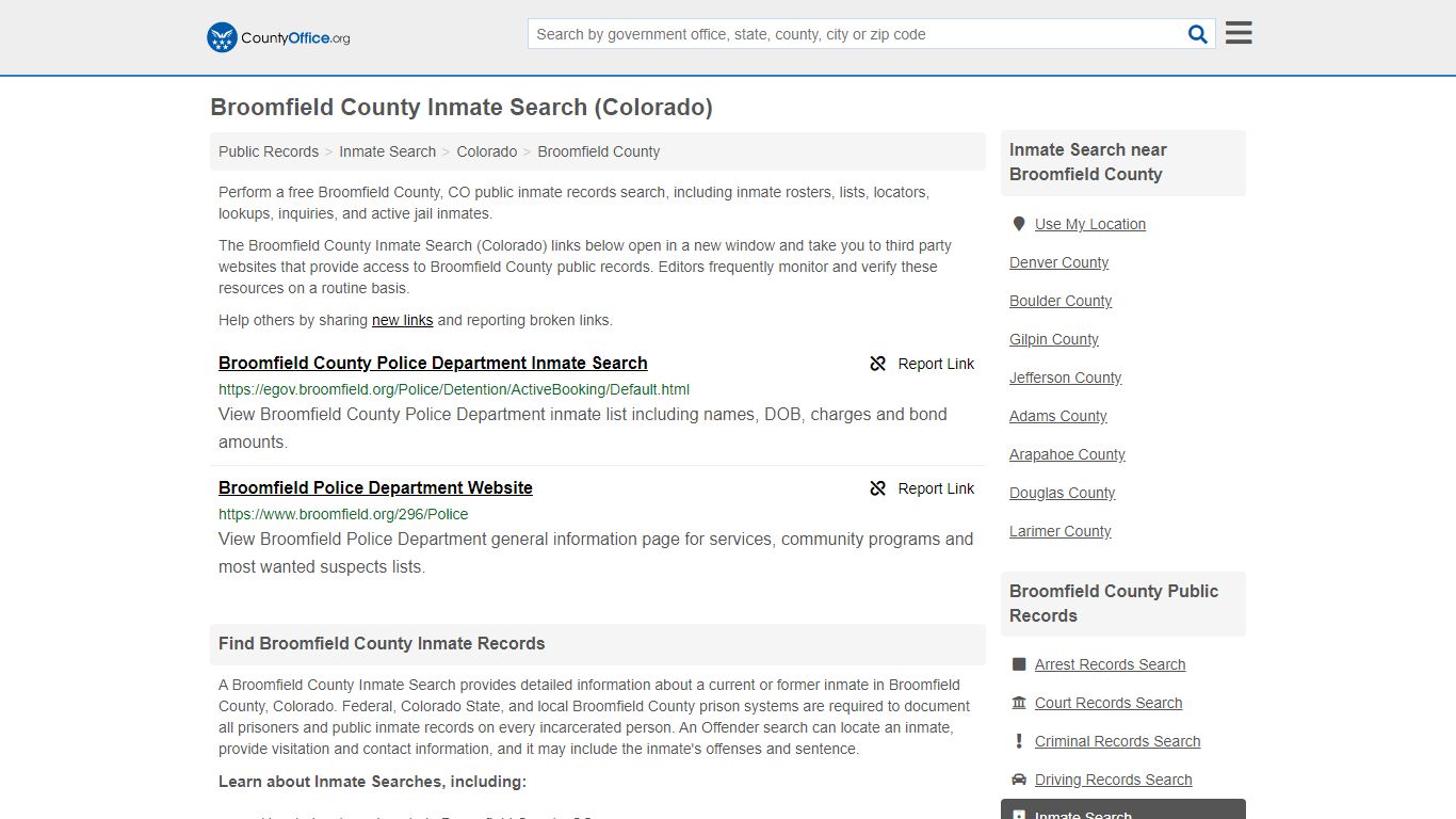 Inmate Search - Broomfield County, CO (Inmate Rosters ...