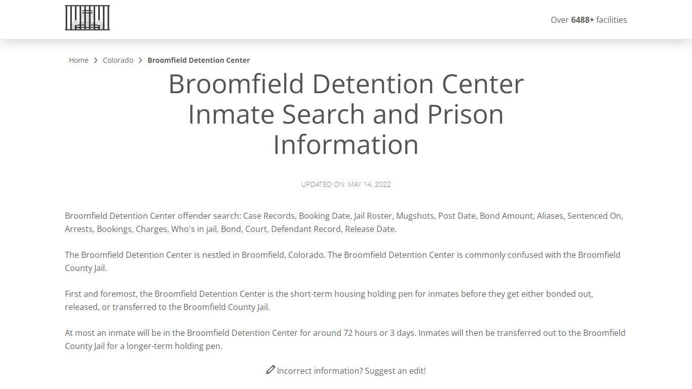 Broomfield Detention Center Inmate Search, Visitation ...